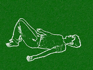 ひざをたてて寝る